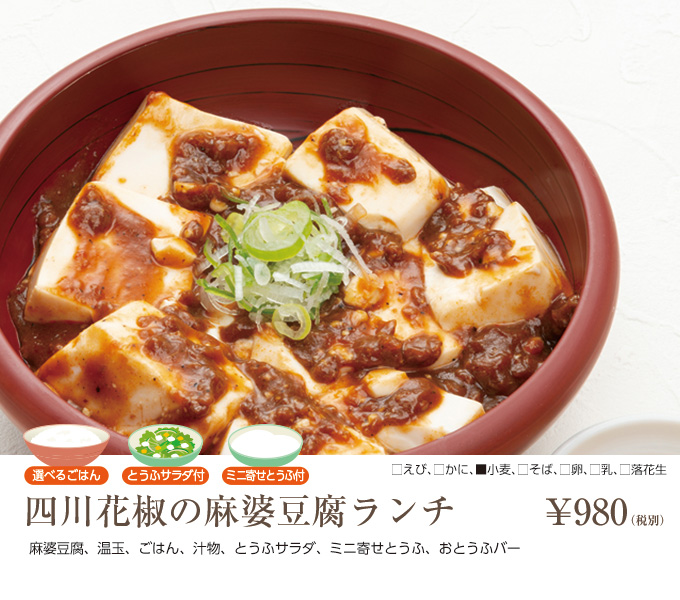 四川花椒の麻婆豆腐ランチ